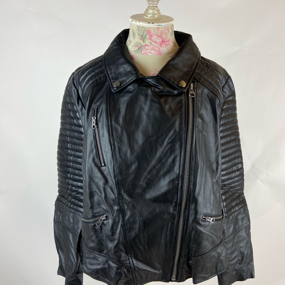 ASOS Curve Black Leather Jacket